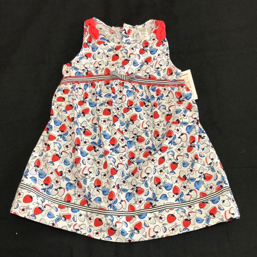 Strawberry print toddler sundress